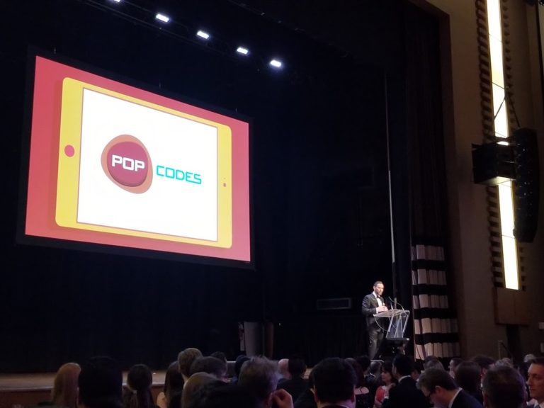 2018 Canadian FinTech & AI Awards Presentation showcasing POPcodes