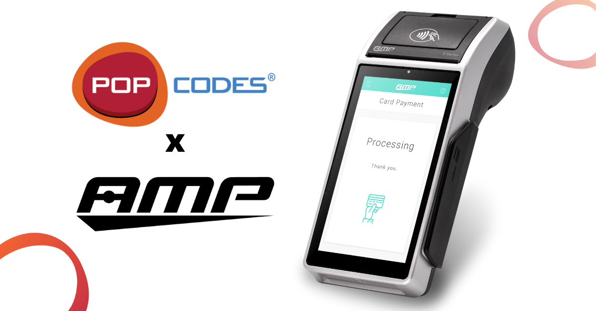POPcodes app and cloud solutions are now available on AMP smart payment terminals